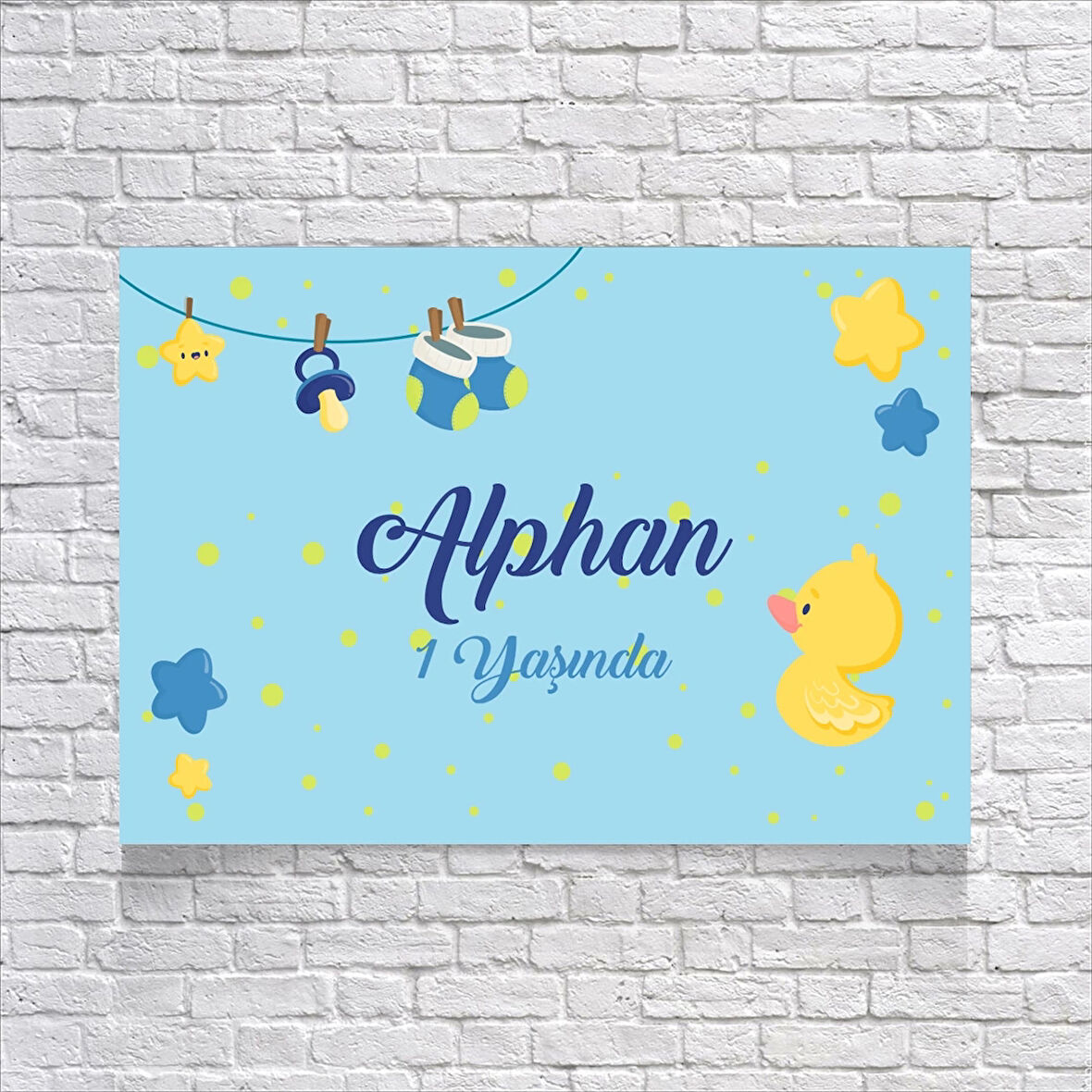 Mavi Bebek Temalı Doğum Günü Afişi 70X100 cm