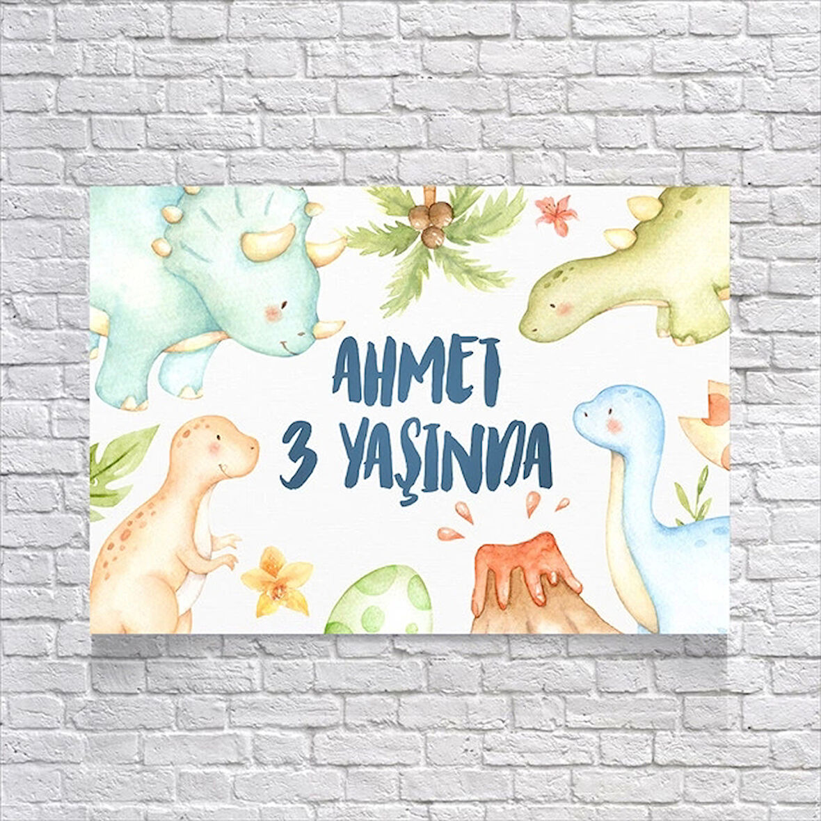 Dinazor Temalı Doğum Günü Afişi 35x50 Cm