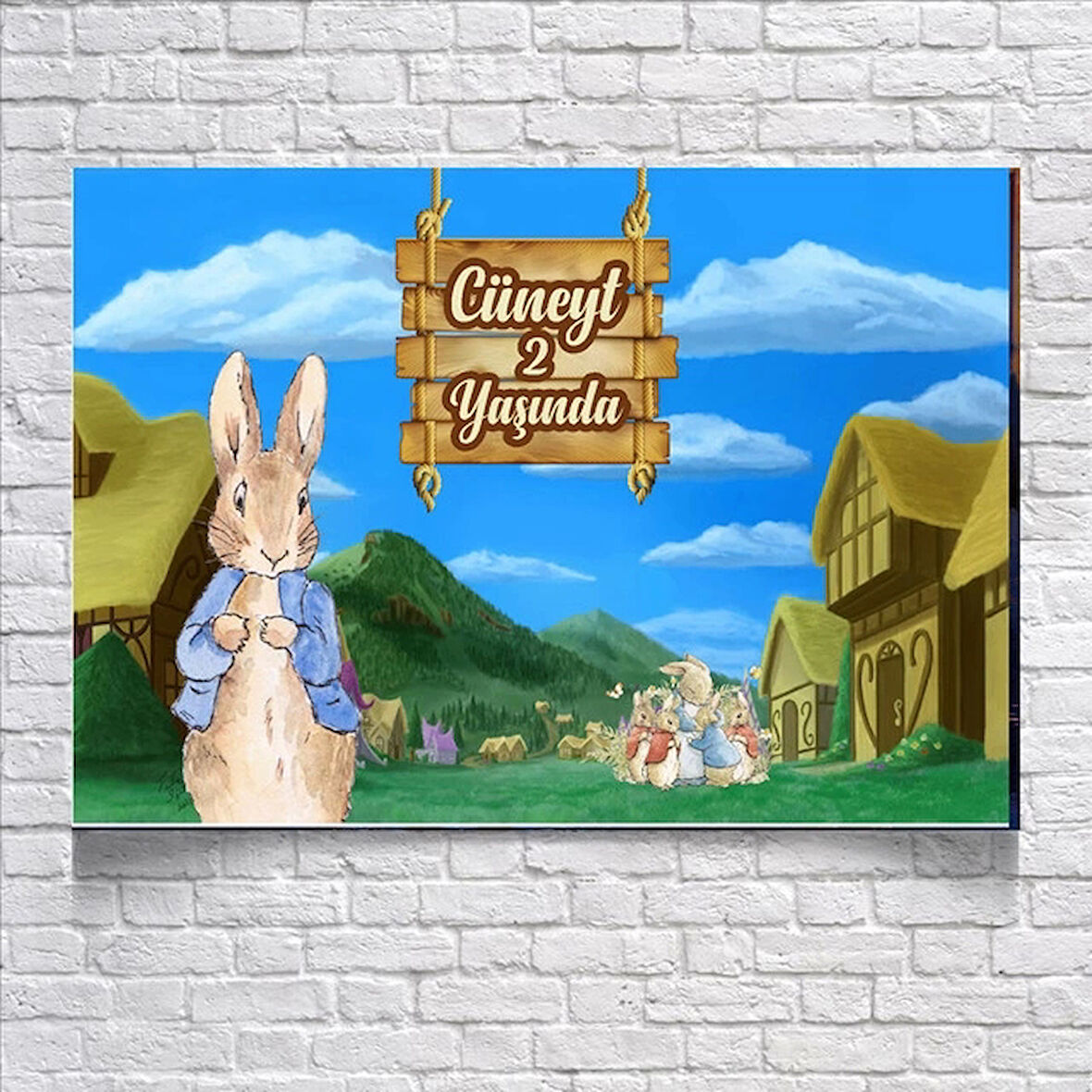 Tavşan Temalı Doğum Günü Afişi 50x70 Cm