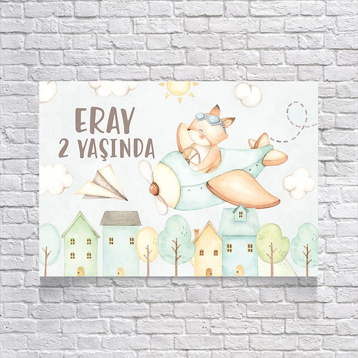 Uçak Temalı Doğum Günü Afişi 70x100 Cm