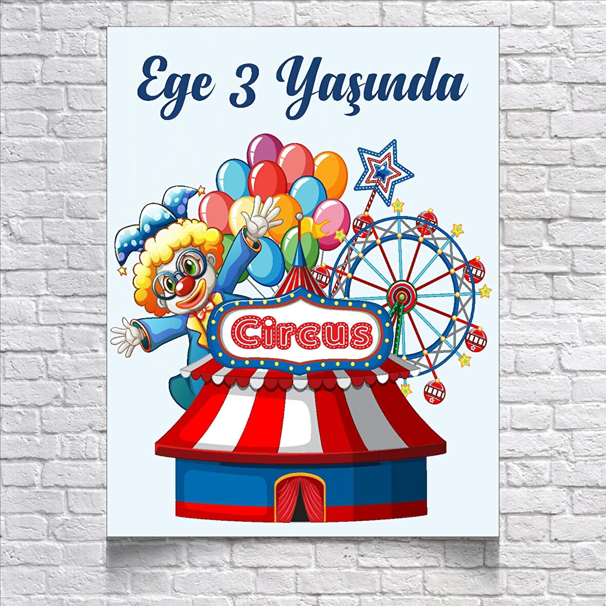 Sirk Temalı Doğum Günü Afişi 35X50 cm