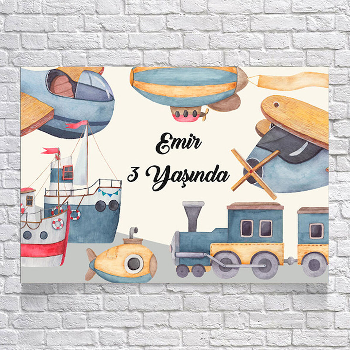 Ulaşım Araçları Temalı Doğum Günü Afişi 50 x 70