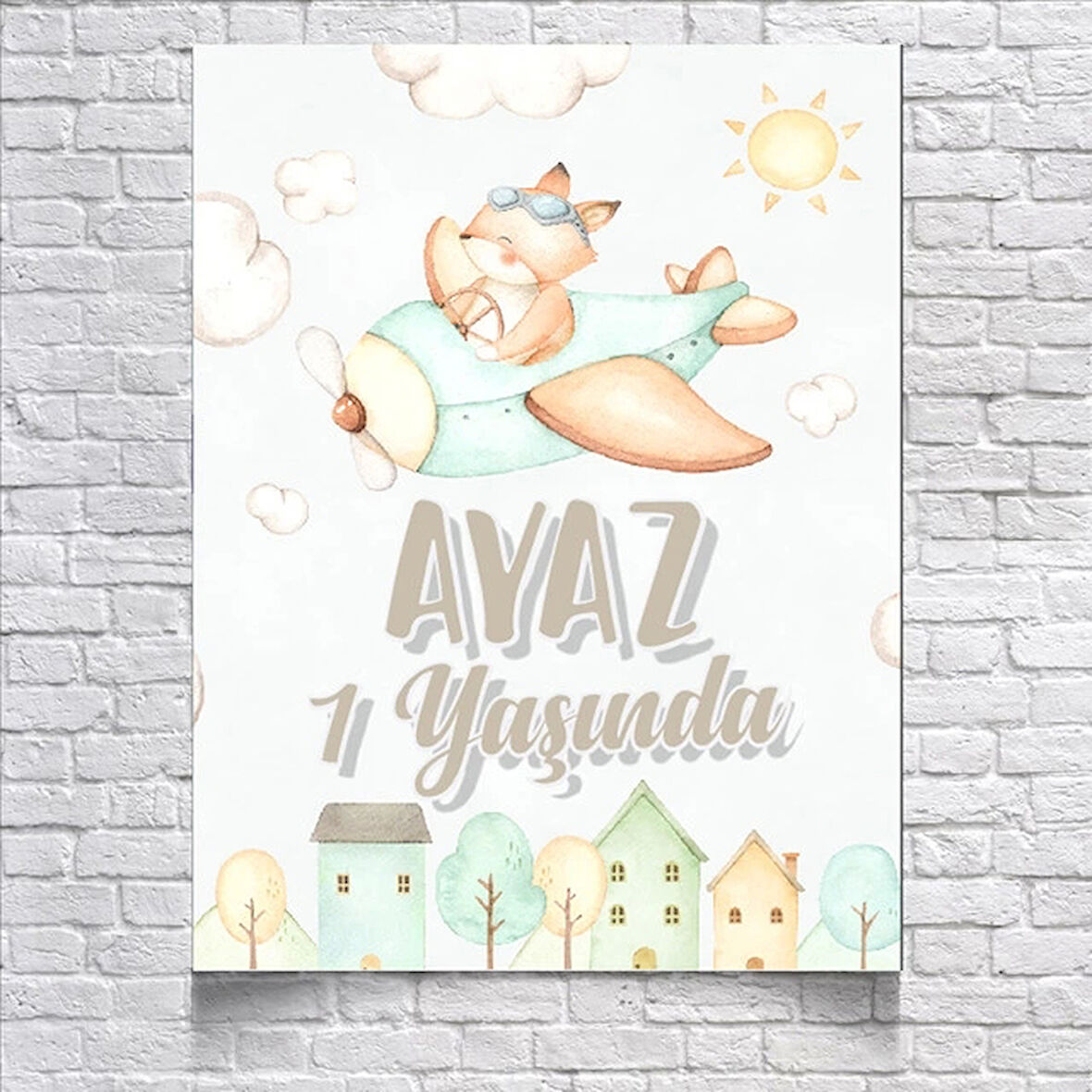 Uçak Temalı Doğum Günü Afişi 70x100 Cm