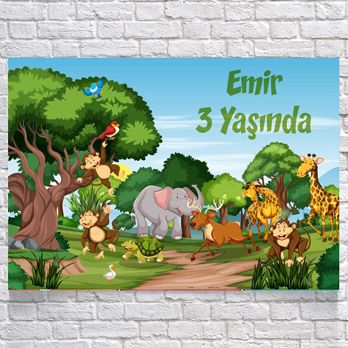 Safari Temalı Doğum Günü Afişi 50X70 cm
