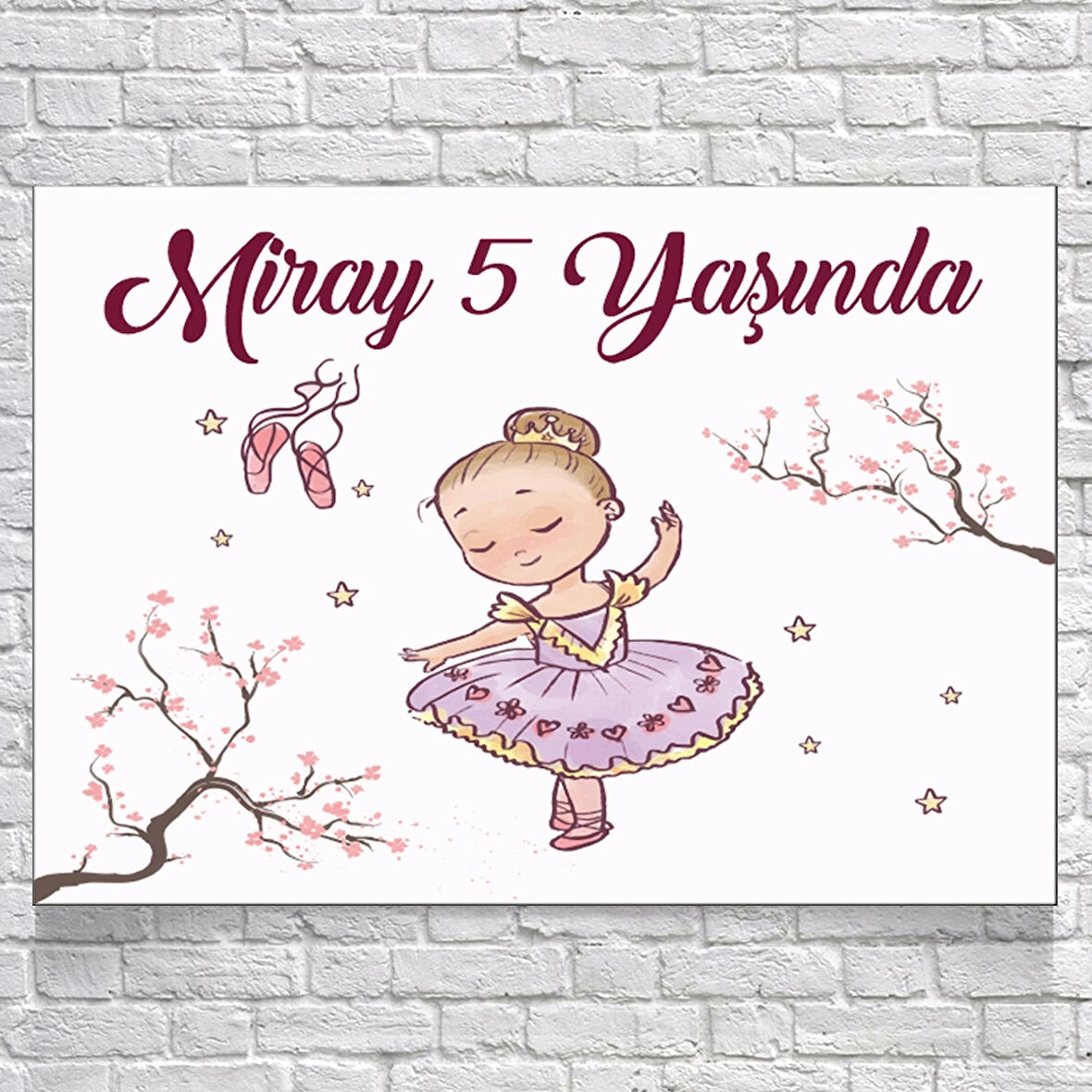 Balerin Temalı Doğum Günü Afişi 70X100 cm