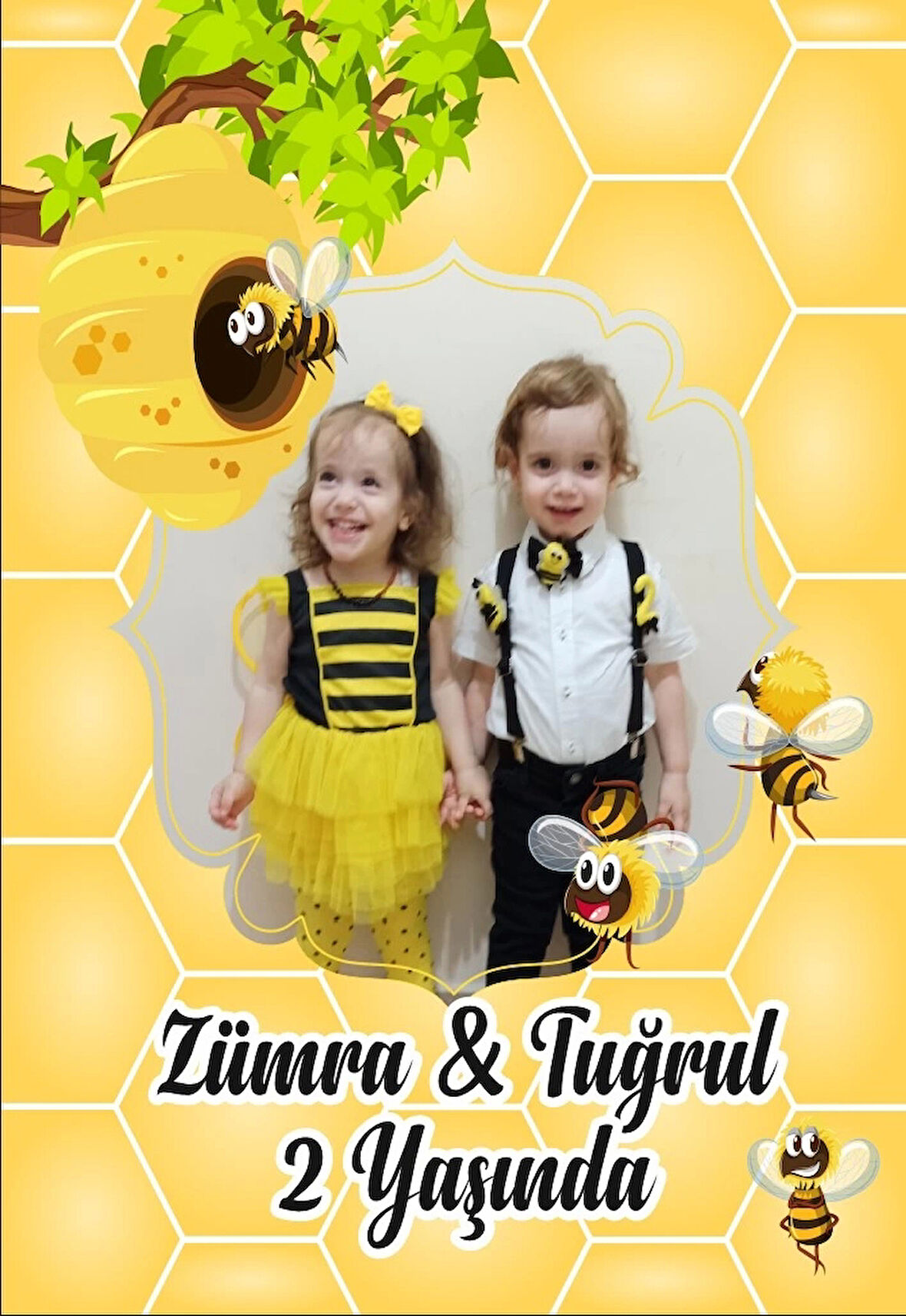 Arı Temalı Doğum Günü Afişi 70X100 cm