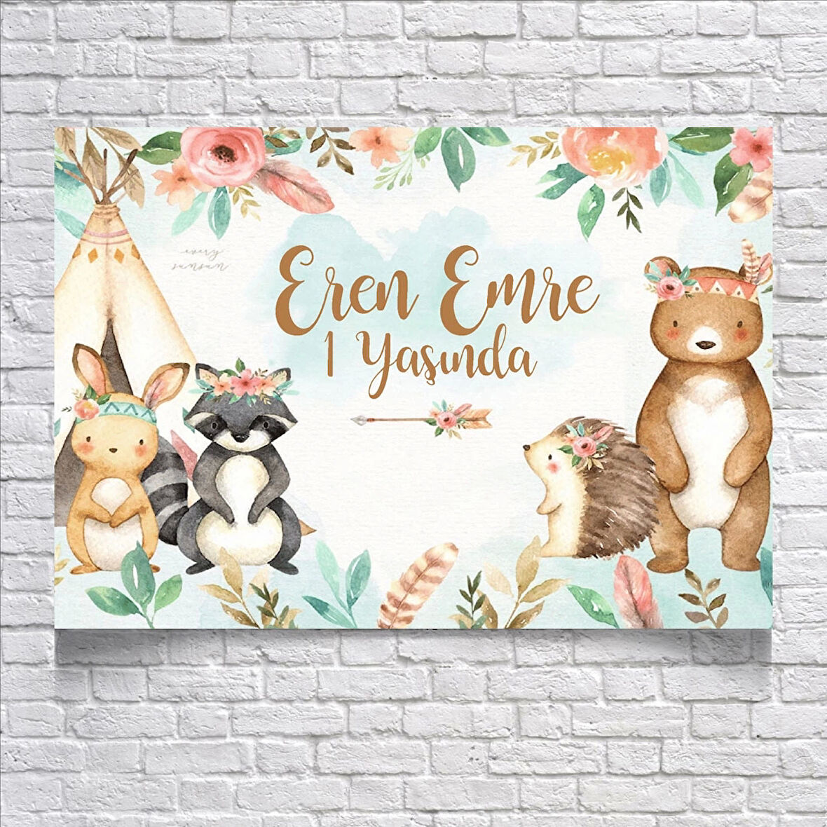 Sevimli Hayvanlar Doğum Günü Afişi 35X50 cm