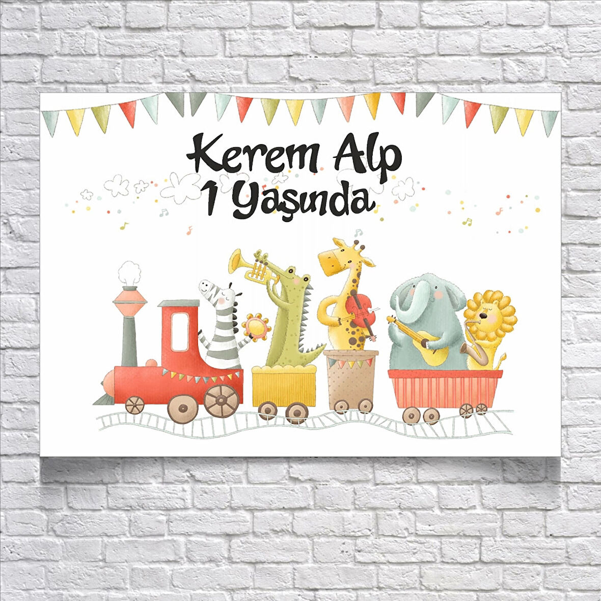 Safari Treni Temalı Doğum Günü Afişi 100X150 cm