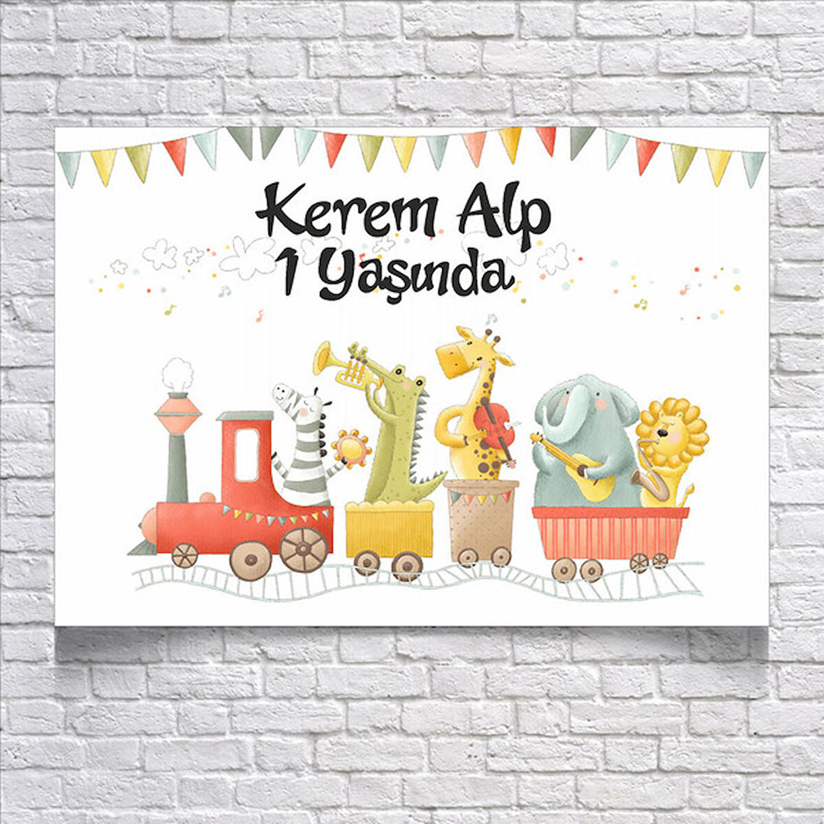 Safari Treni Temalı Doğum Günü Afişi 70 x 100
