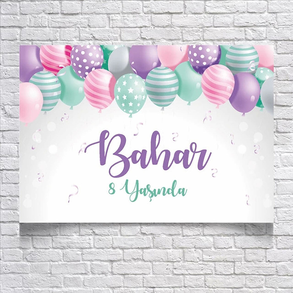 Balon Temalı Doğum Günü Afişi 70x100 Cm