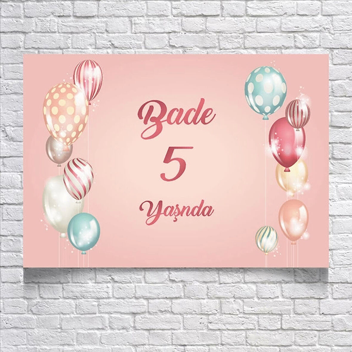 Balon Temalı Doğum Günü Afişi 50x70 Cm