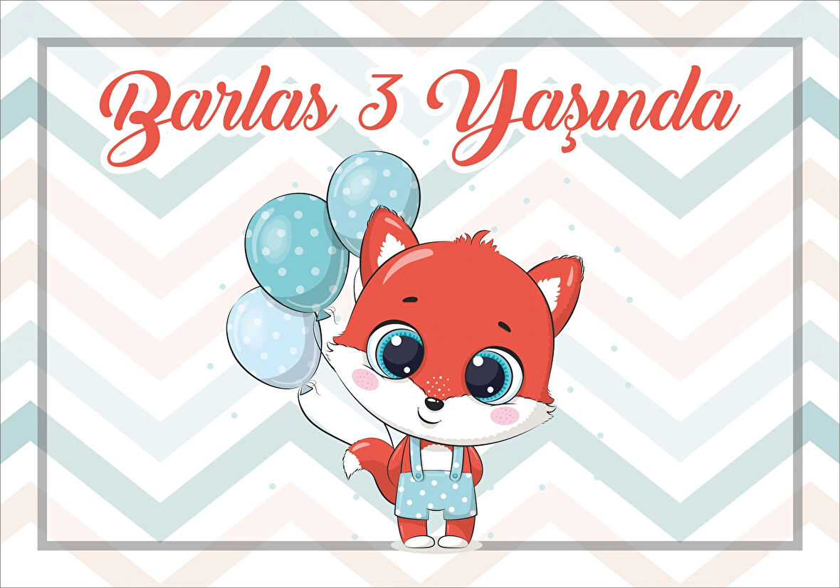 Tilki Temalı Doğum Günü Afişi 70X100 cm