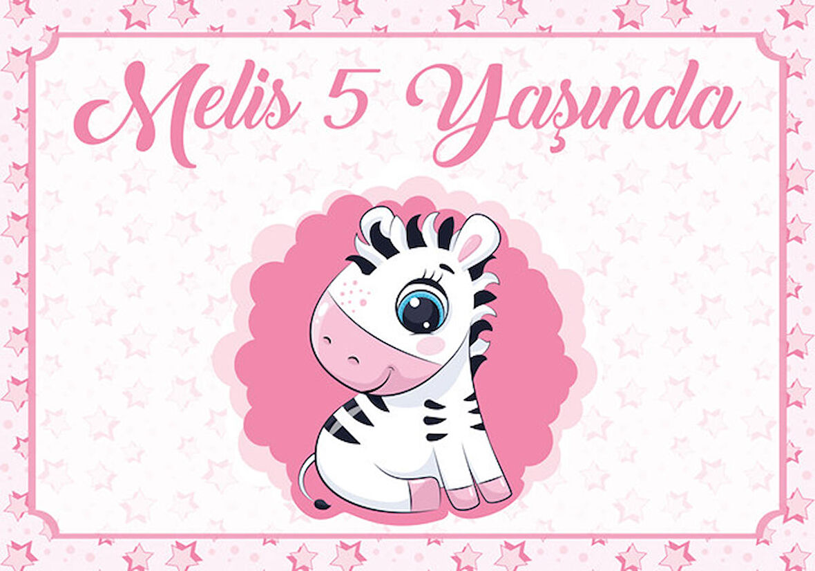 Zebra Temalı Doğum Günü Afişi 35X50 cm