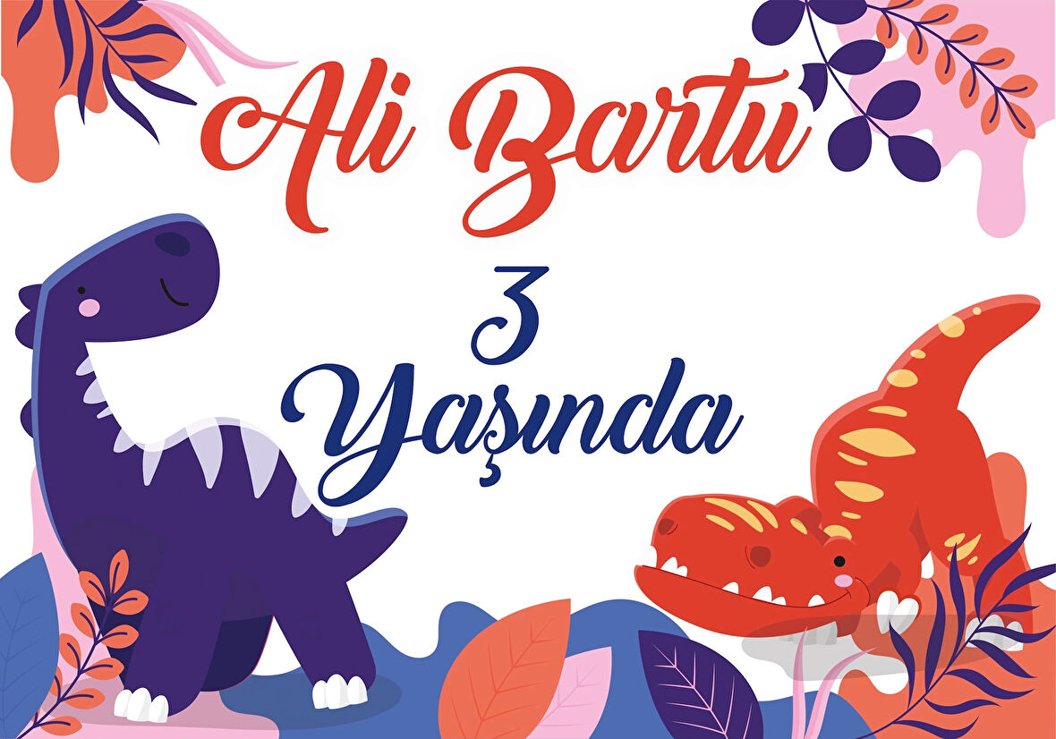 Dinazor Temalı Doğum Günü Afişi 50X70 cm