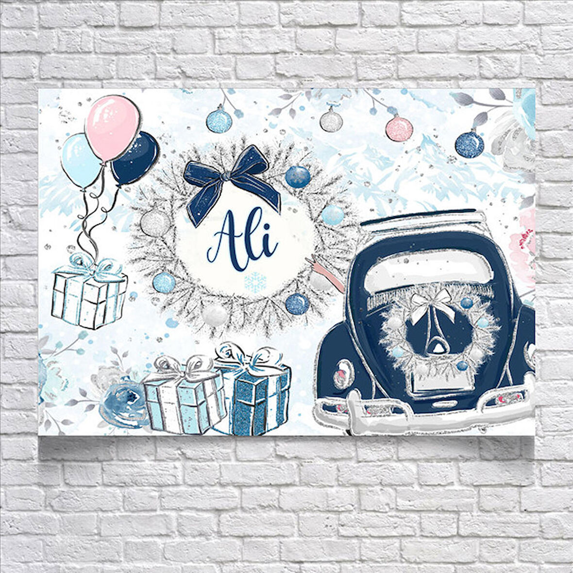 Kış Temalı Doğum Günü Afişi 100x150 cm