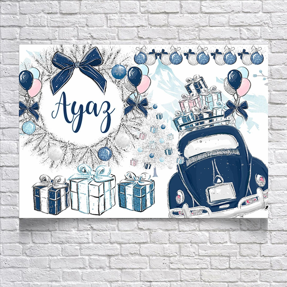 Kış Temalı Doğum Günü Afişi 100X150 cm