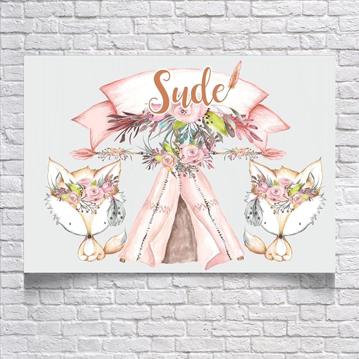 Çadır ve Tilki Temalı Doğum Günü Afişi 50X70 cm