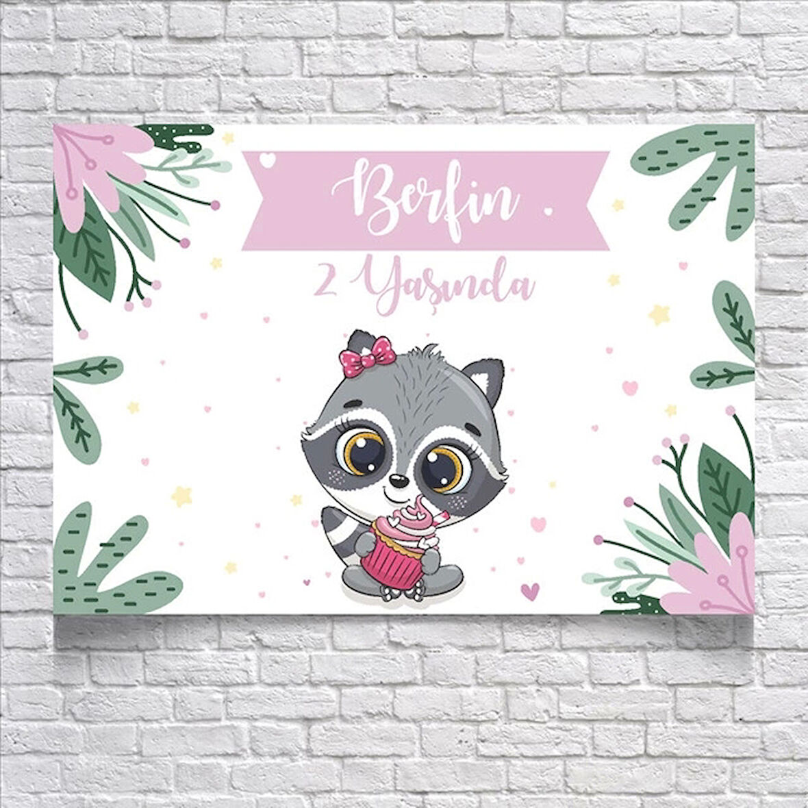 Tropikal Kuala Temalı Doğum Günü Afişi 35x50 Cm