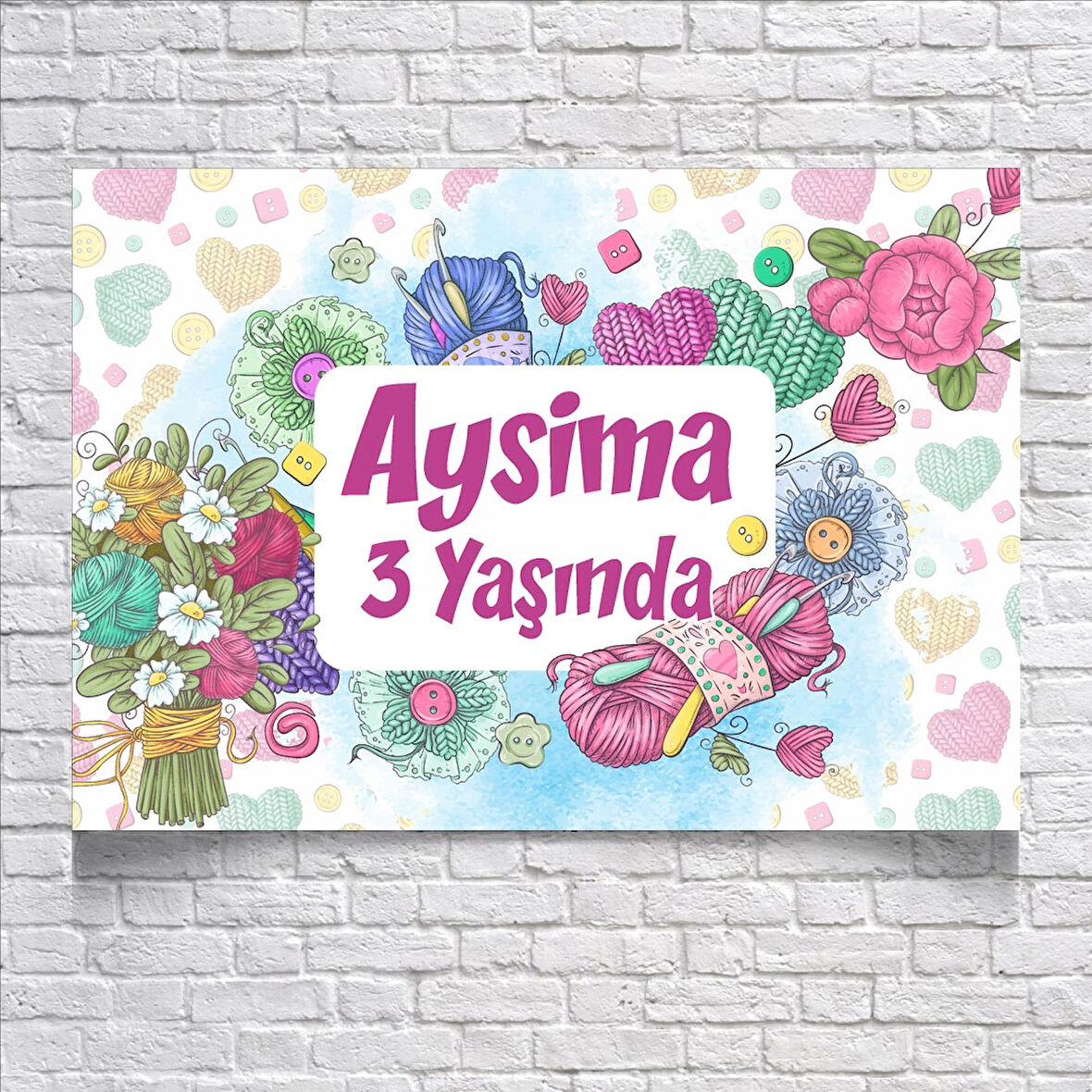Çiçek Temalı Doğum Günü Afişi 50X70 cm