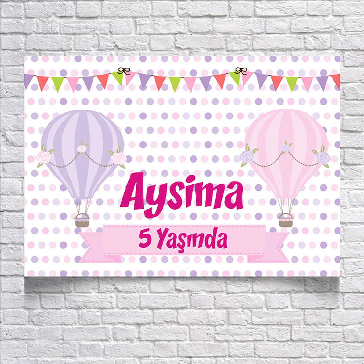 Balon Temalı Doğum Günü Afişi 50 x 70