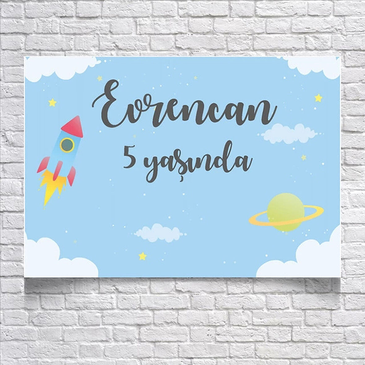 Gökyüzü Temalı Doğum Günü Afişi 50x70 Cm