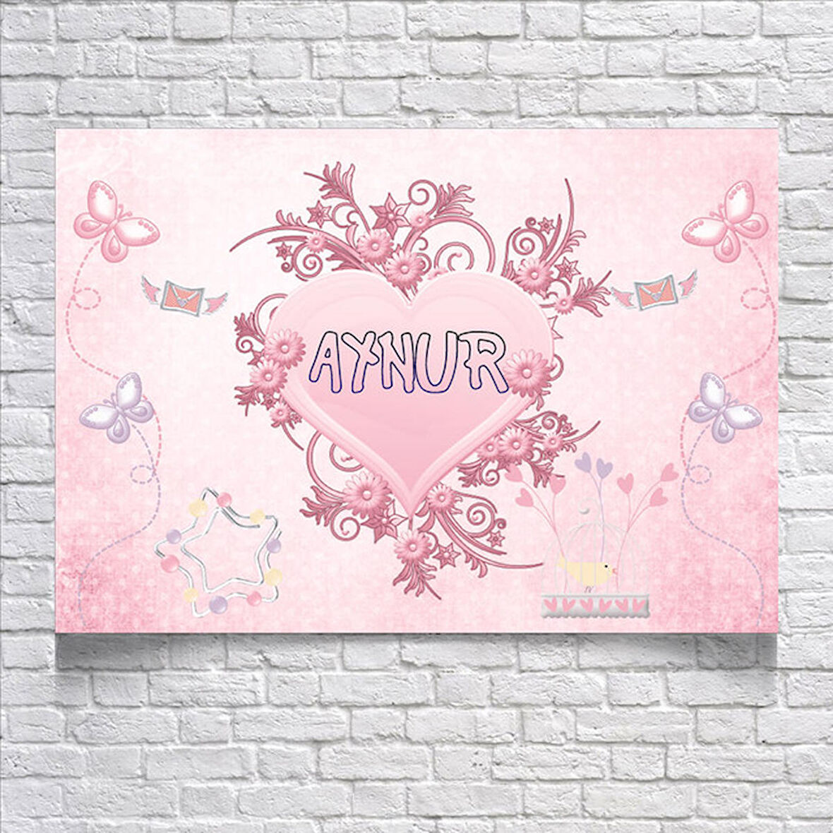 Kalp Temalı Doğum Günü Afişi 35X50 cm