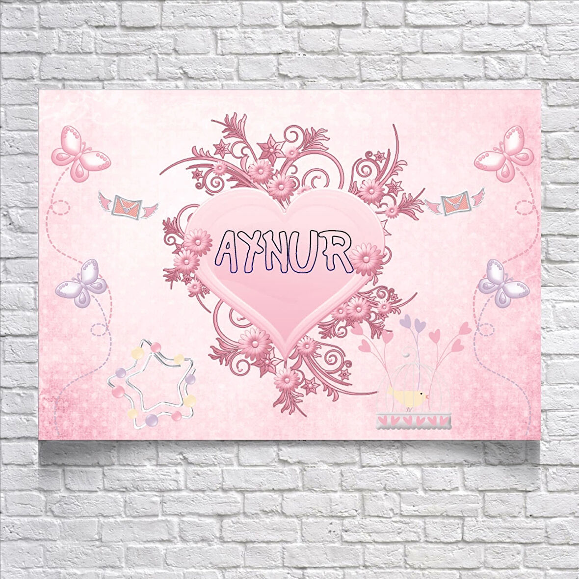 Kalp Temalı Doğum Günü Afişi 50X70 cm