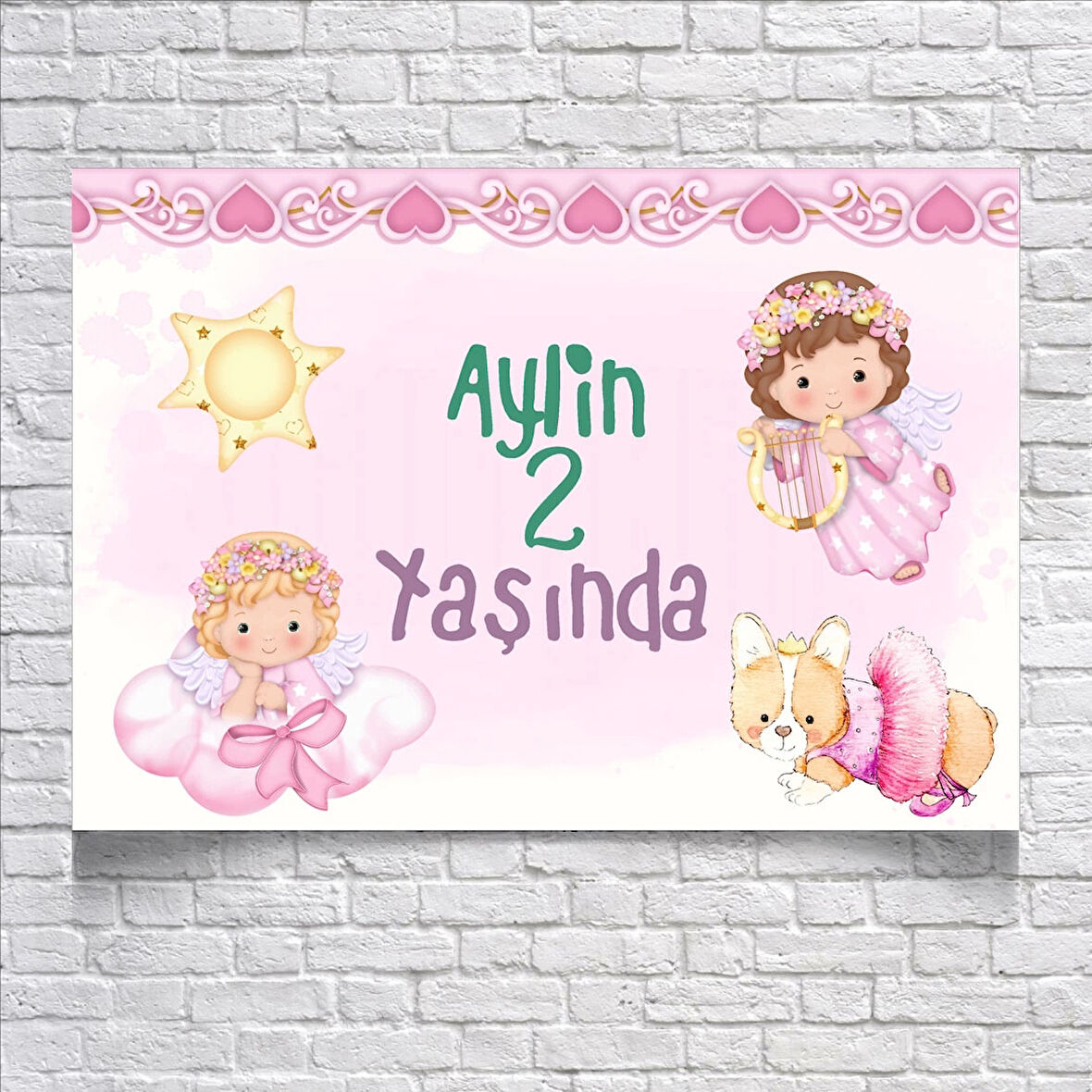 Melek Temalı Doğum Günü Afişi 70X100 cm