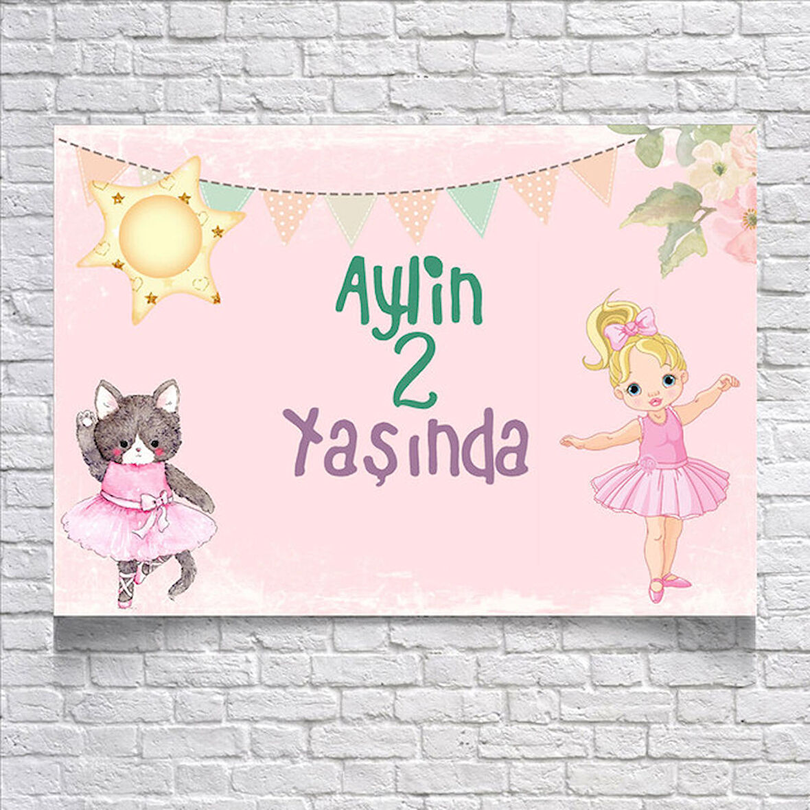 Balerin Temalı Doğum Günü Afişi 35 x 50 Cm