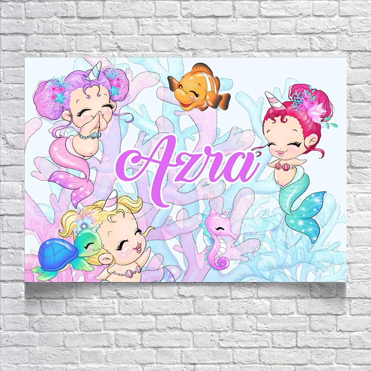 Deniz Kızı Temalı Doğum Günü Afişi 100X150 cm