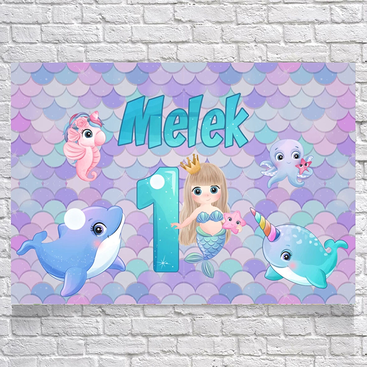 Deniz Kızı Temalı Doğum Günü Afişi 50X70 cm