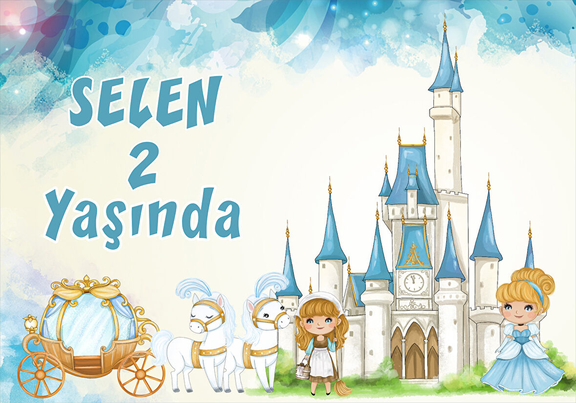 Prenses Teamlı Doğum Günü Afişi 70X100 cm