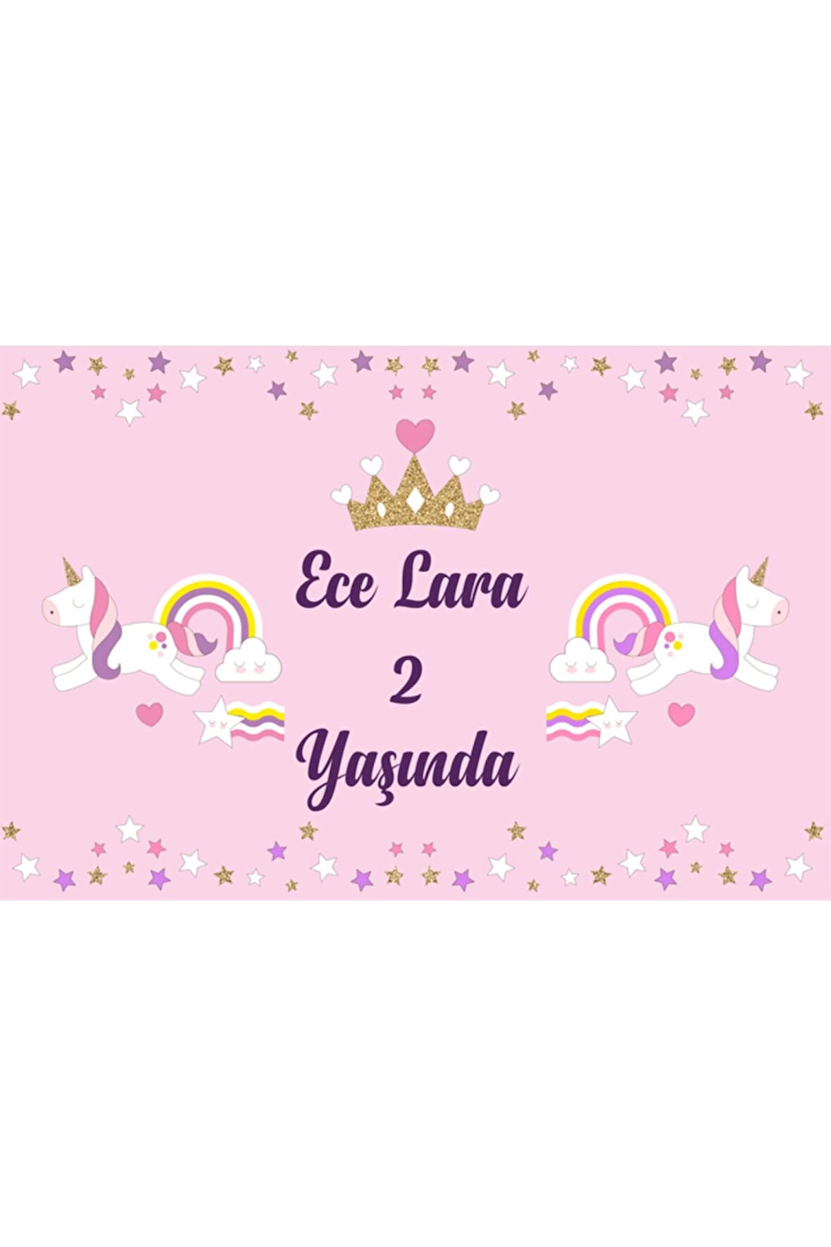 Unicorn Temalı Doğum Günü Afişi 70X100 cm