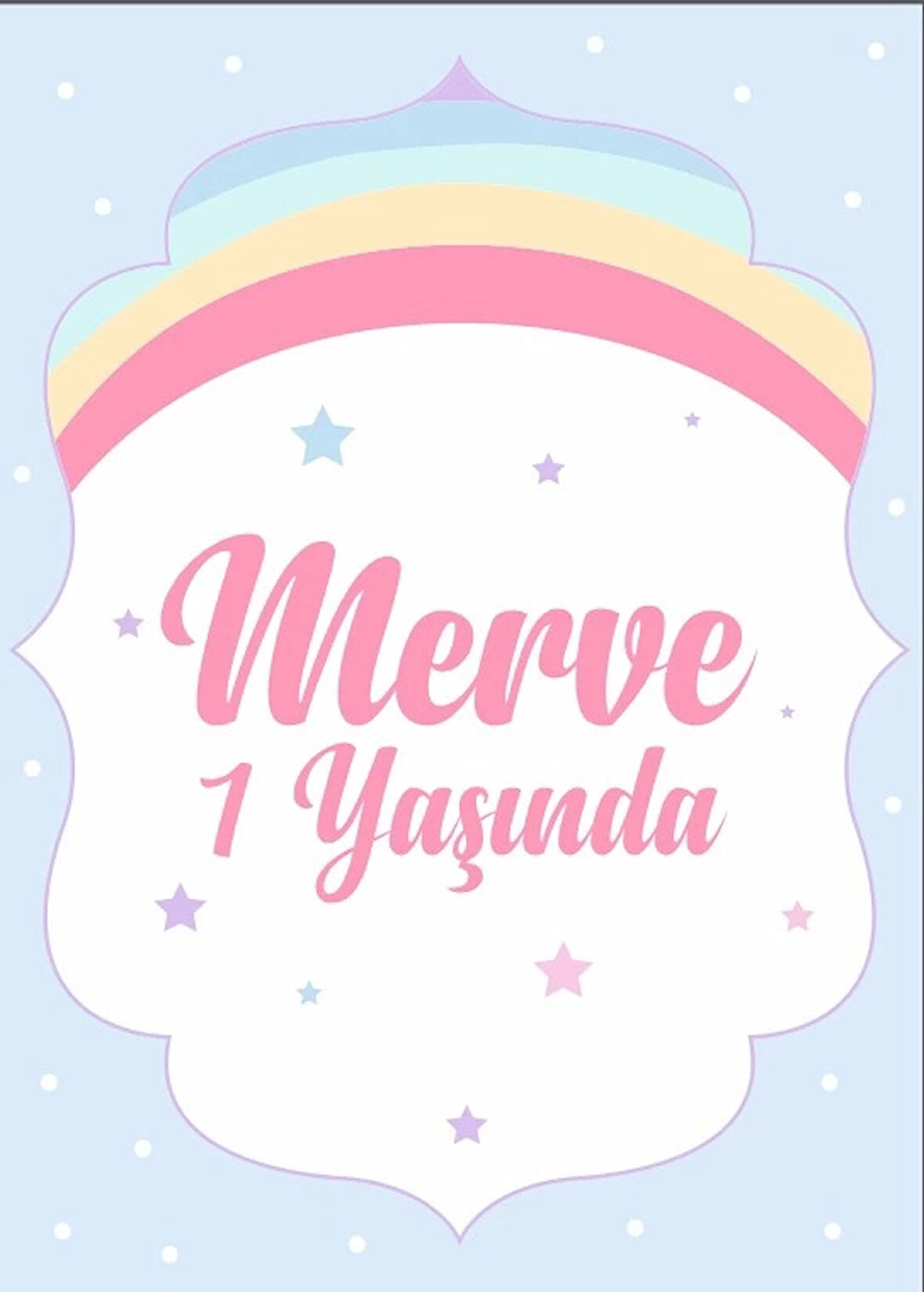 Gökkuşağı Unicorn enalı Doğum Günü Afişi 35X50 cm