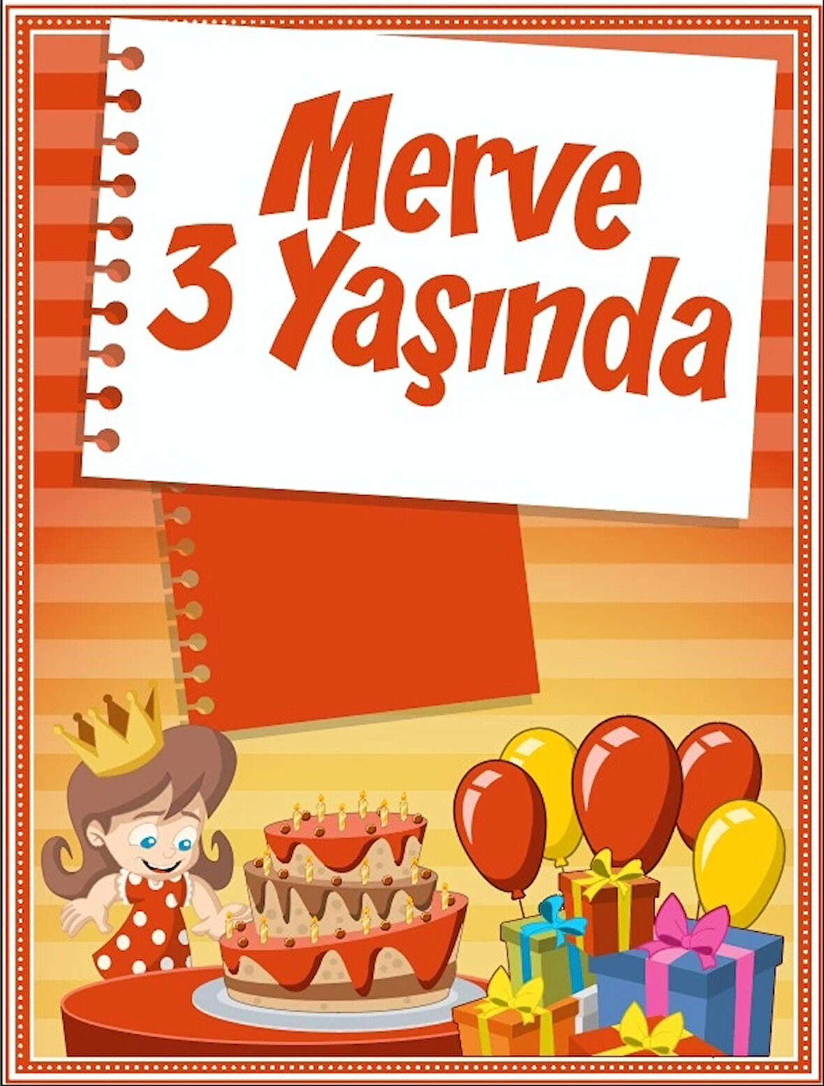 Pasta Temalı Doğum Günü Afişi 50X70 cm