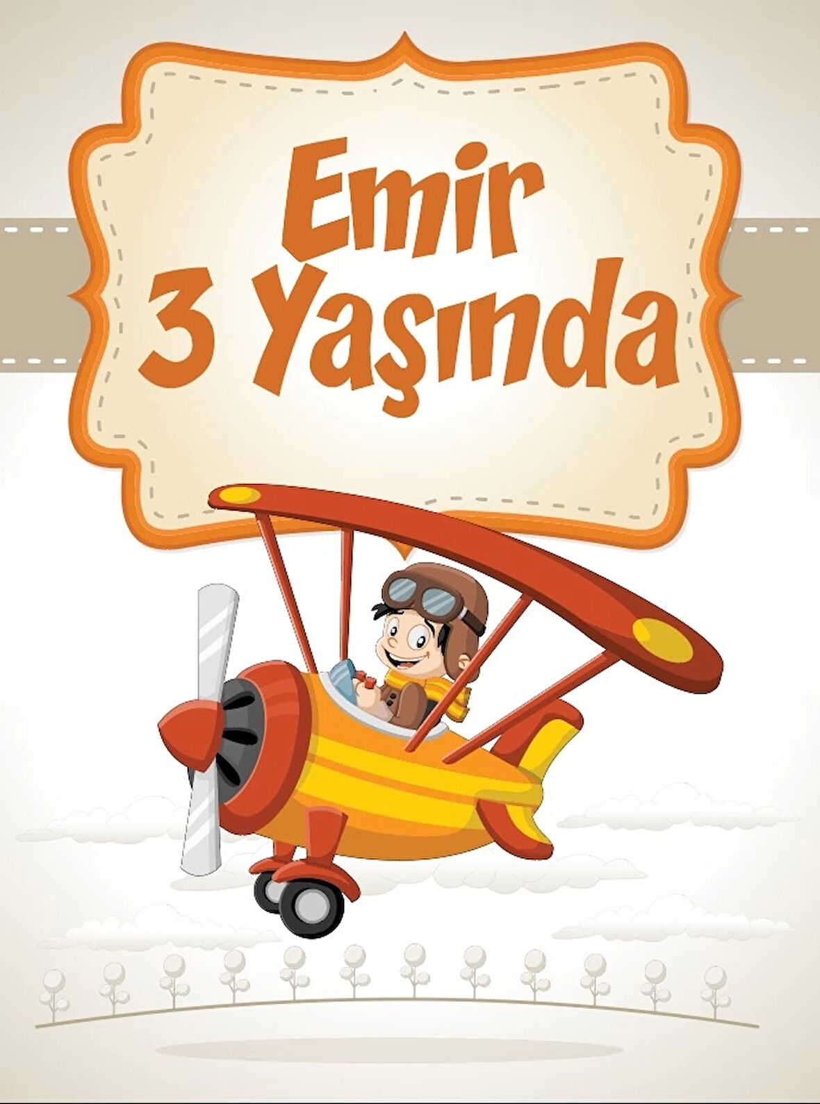 Uçak Temalı Doğum Günü Afişi 70X100 cm