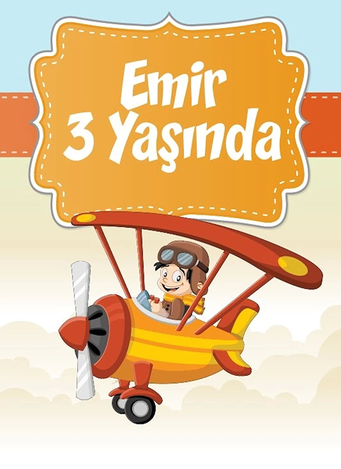 Uçak Temalı Doğum Günü Afişi 70X100 cm