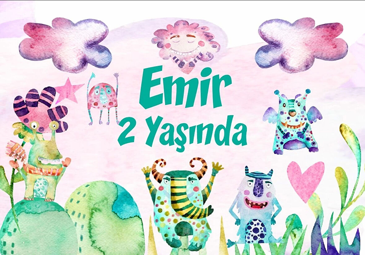 Canavarlar Doğum Günü Afişi 50X70 cm