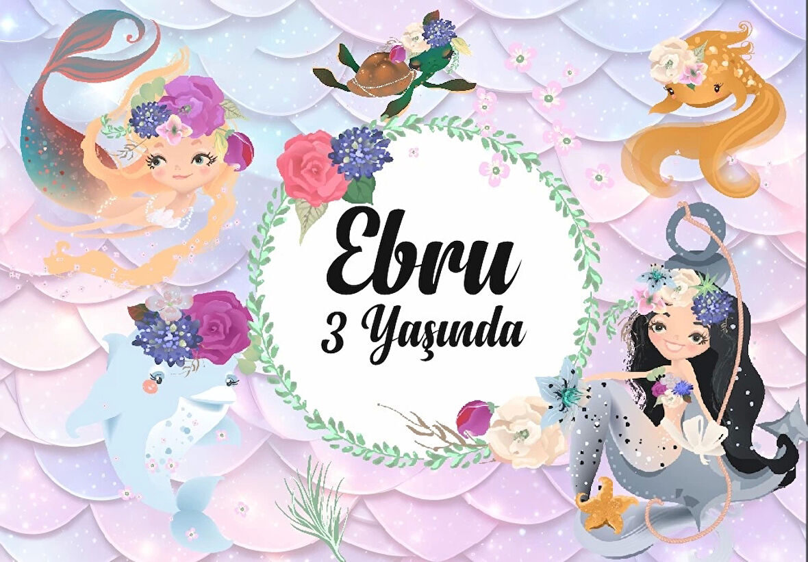 Deniz Kızı Temalı Doğum Günü Afişi 50X70 cm