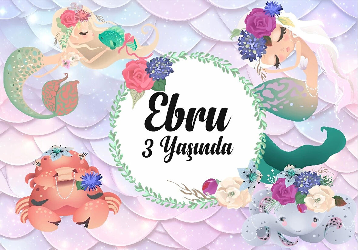 Deniz Kızı Temalı Doğum Günü Afişi 35X50 cm