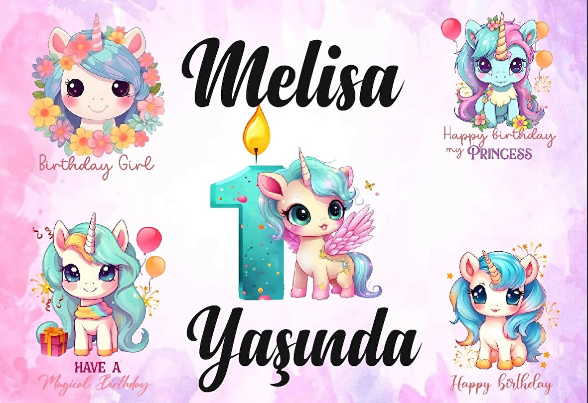 Sevimli Ayıcık Temalı Doğum Günü Afişi 35X50 cm