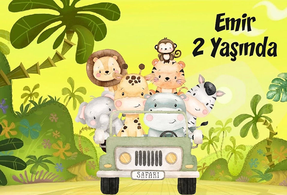 Safafi Temalı Doğum Günü Afişi 50X70 cm