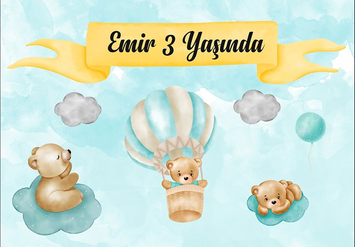 Ayıcık Temalı Doğum Günü Afişi 50X70 cm