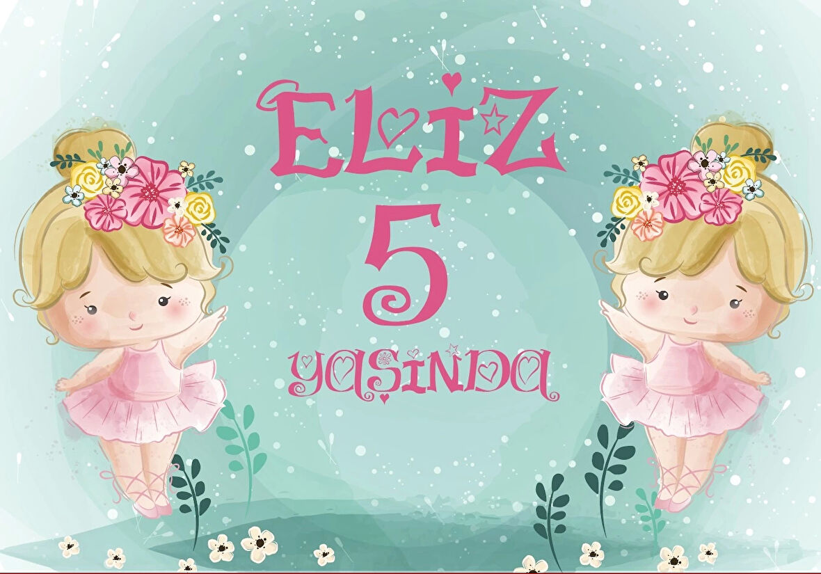 Sevimli Kız Temalı Doğum Günü Afişi 70X100 cm