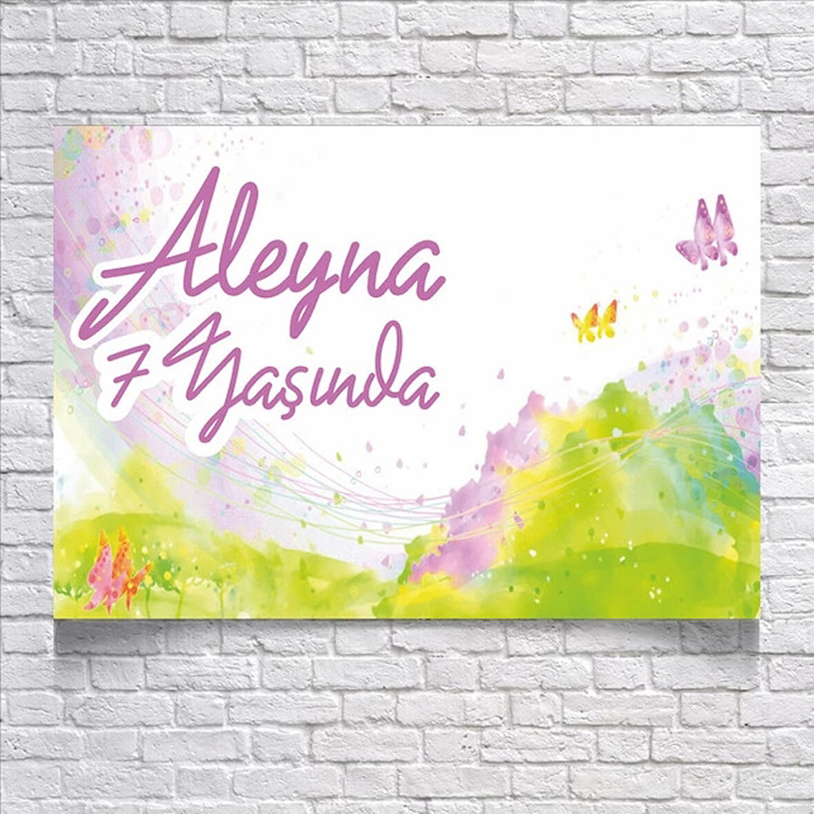 Renkli Kelebek Temalı Doğum Günü Afişi 35X50 cm