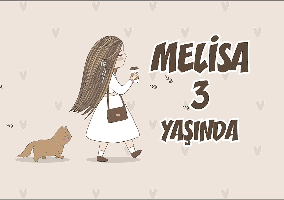 Kahve İçen Kız Doğum Günü Afişi 50X70 cm