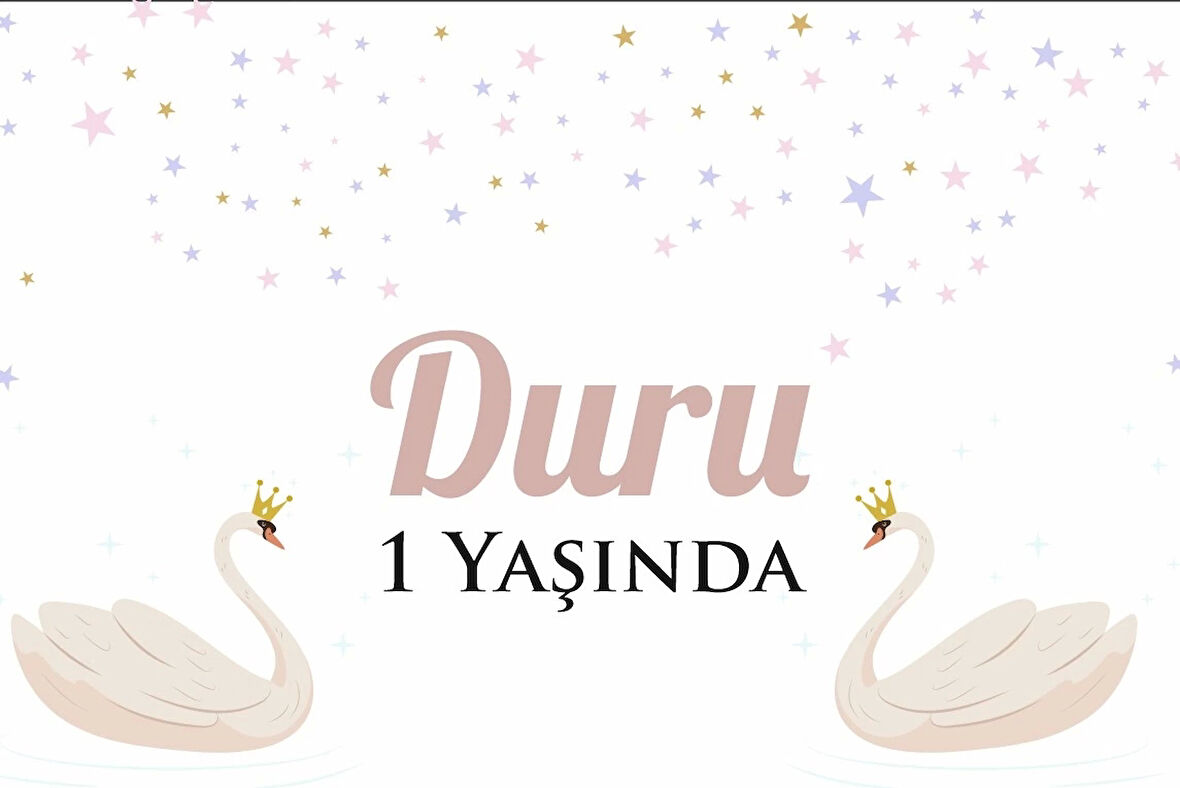 Baerin ve Beste Temalı Doğum Günü Afişi 50X70 cm