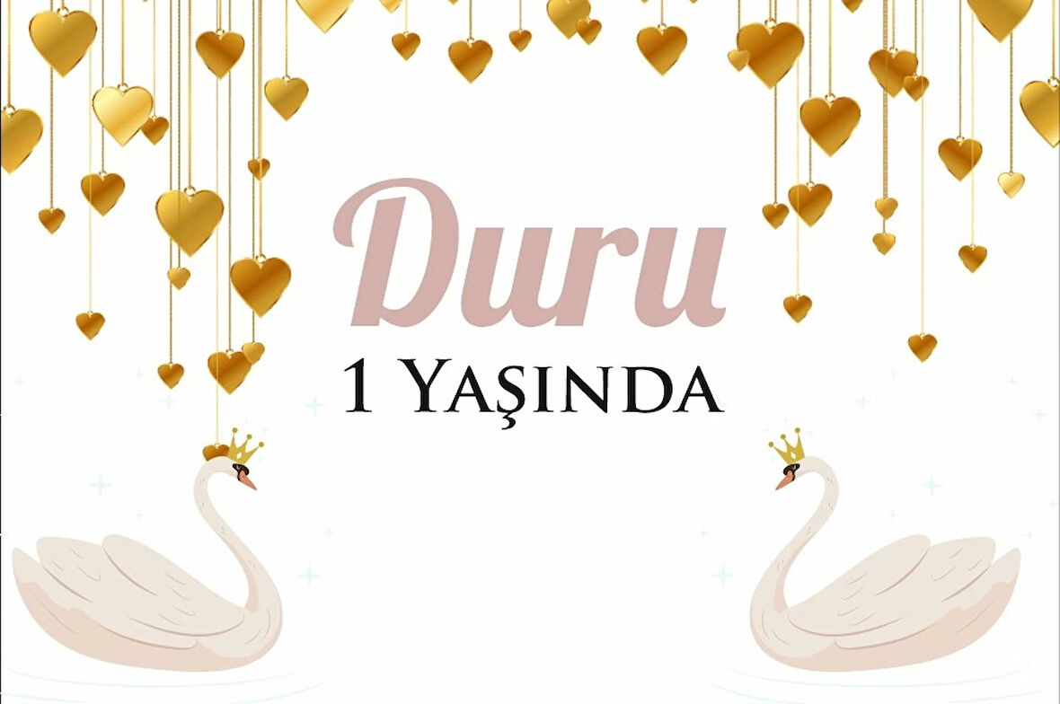 Kuğu Temalı Doğum Günü Afişi 50X70 cm