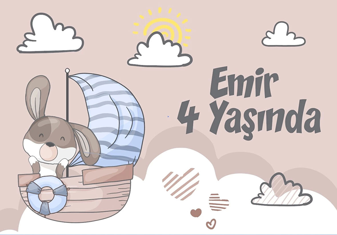 Sevimli Kedi Temalı Doğum Günü Afişi 35X50 cm