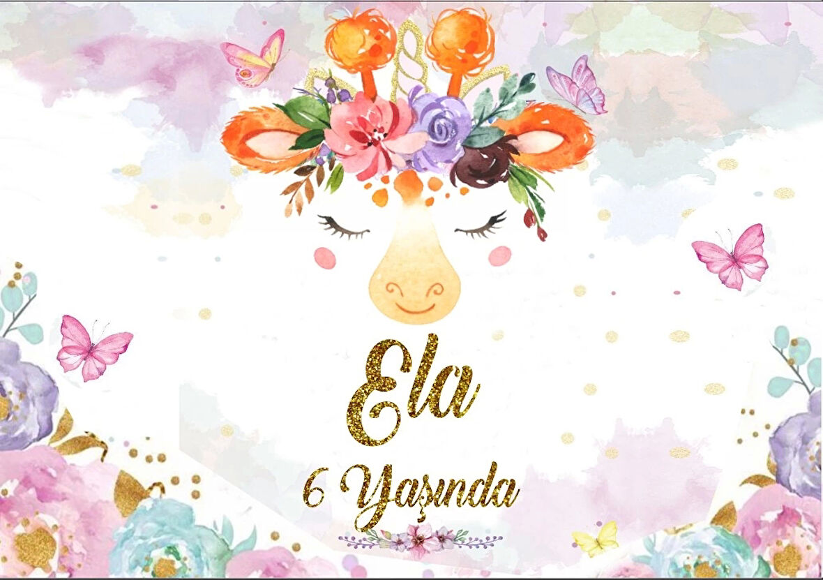 Fil Temalı Doğum Günü Afişi 70X100 cm